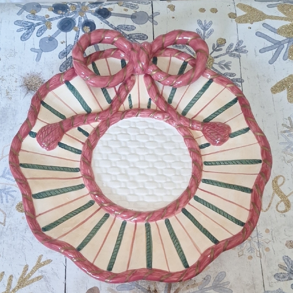 Fitz and Floyd Pink and Green Decorative Plate